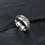 Anillo Giratorio Anti-Estrés para Hombre plateado