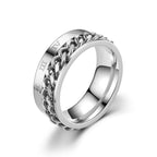 Anillo Giratorio Anti-Estrés para Hombre plateado