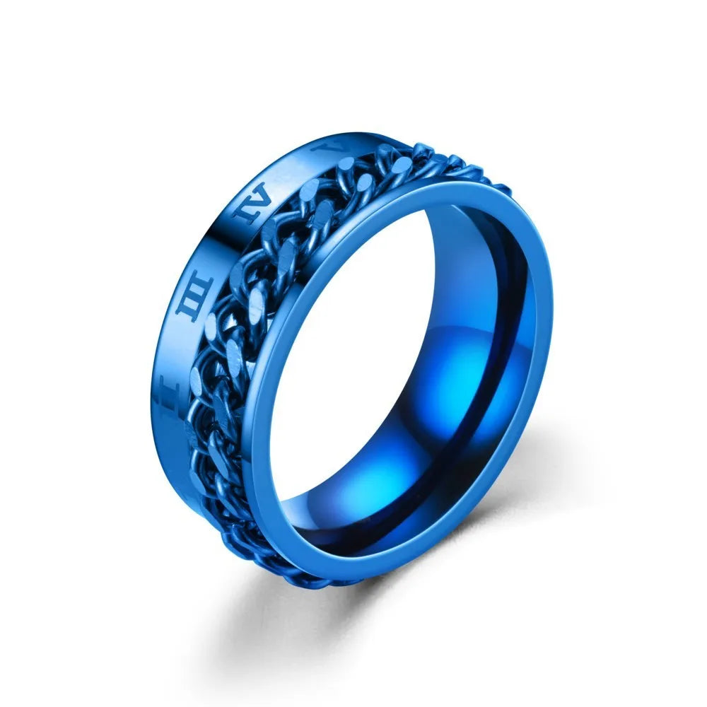 Anillo Giratorio Anti-Estrés para Hombre azul