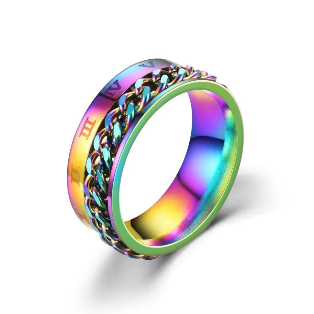 Anillo Giratorio Anti-Estrés para Hombre multicolor