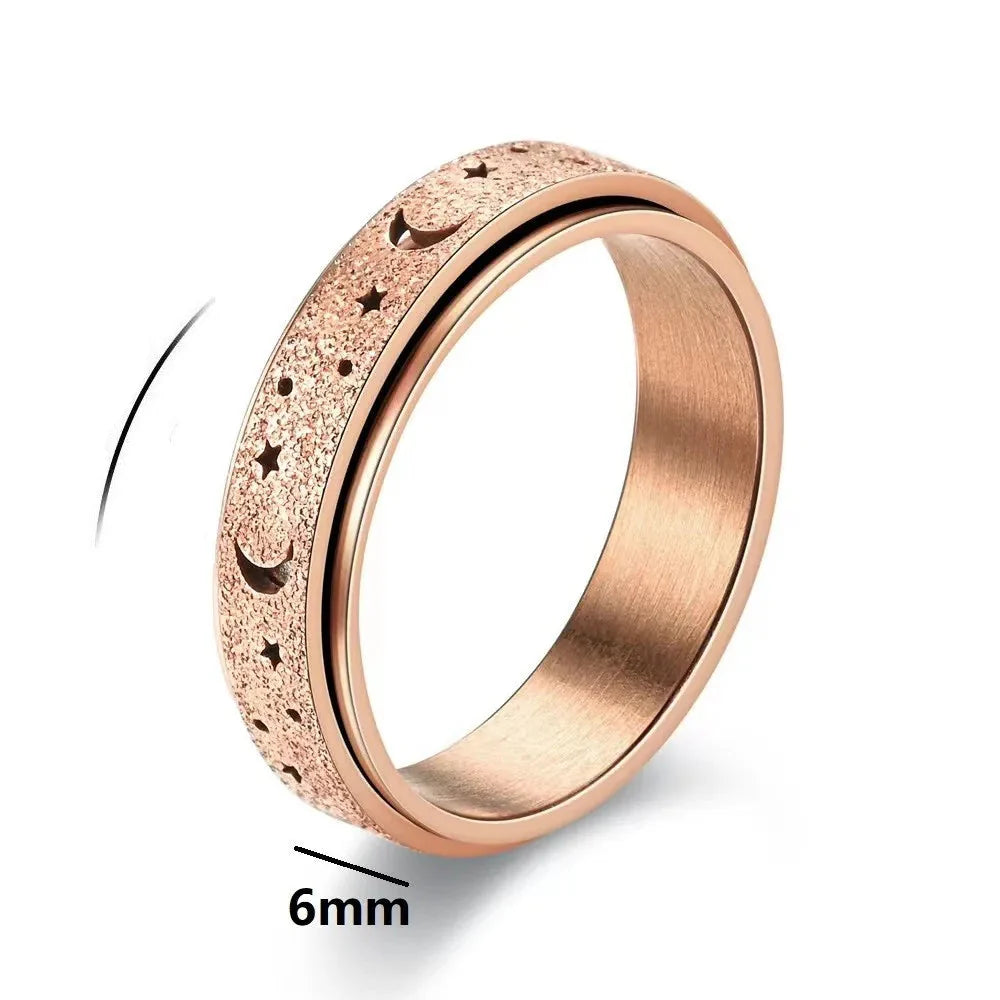 Anillo Giratorio con Cuartos de Luna para Hombre oro rosa