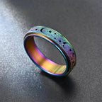 Anillo Giratorio con Cuartos de Luna para Hombre azul