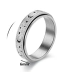Anillo Giratorio con Cuartos de Luna para Hombre plata