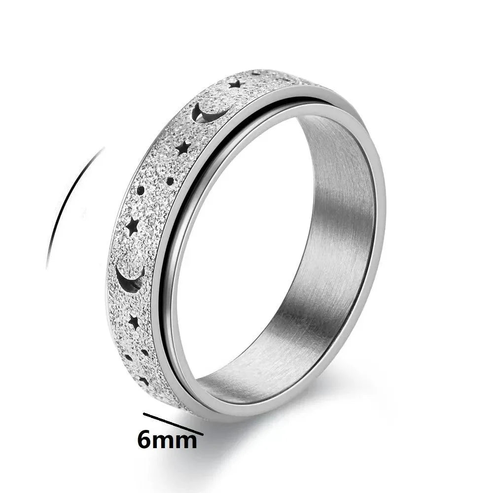 Anillo Giratorio con Cuartos de Luna para Hombre plata