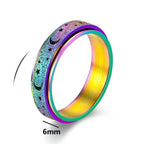 Anillo Giratorio con Cuartos de Luna para Hombre azul