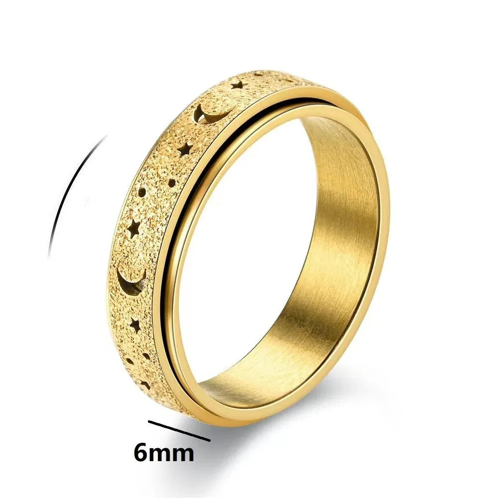 Anillo Giratorio con Cuartos de Luna para Hombre oro