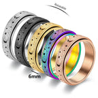 Anillo Giratorio con Cuartos de Luna para Hombre oro rosa