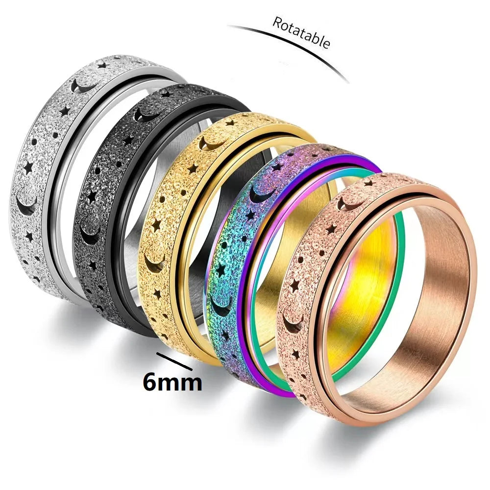Anillo Giratorio con Cuartos de Luna para Hombre oro rosa