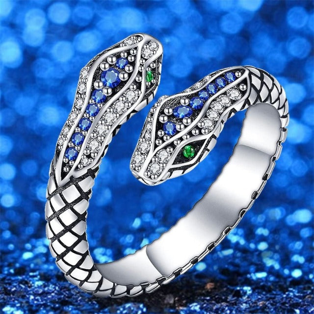 Anillo Serpiente Plateado para Mujer