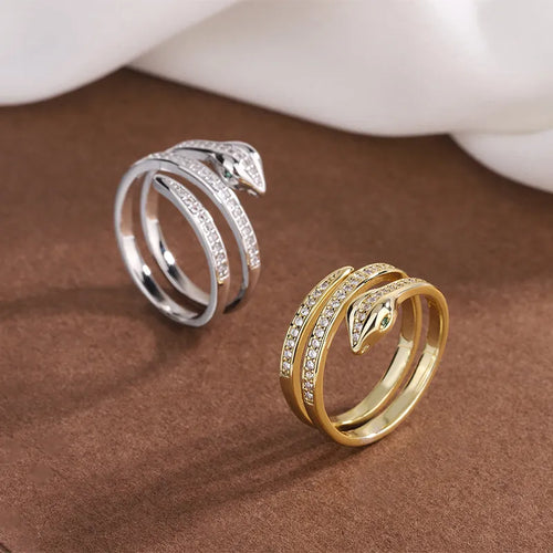 Anillo Serpiente Reptil Mujer