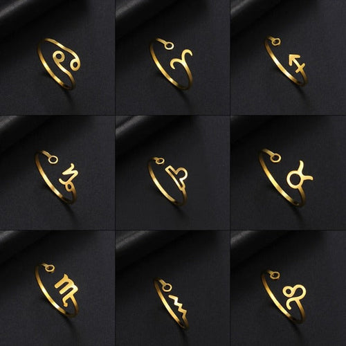 Anillo Signo del Zodiaco 12 Constelaciones Anillo de Caballero Astrología