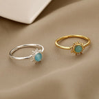 Anillo Sol Mujer Ópalo Anillo Astro