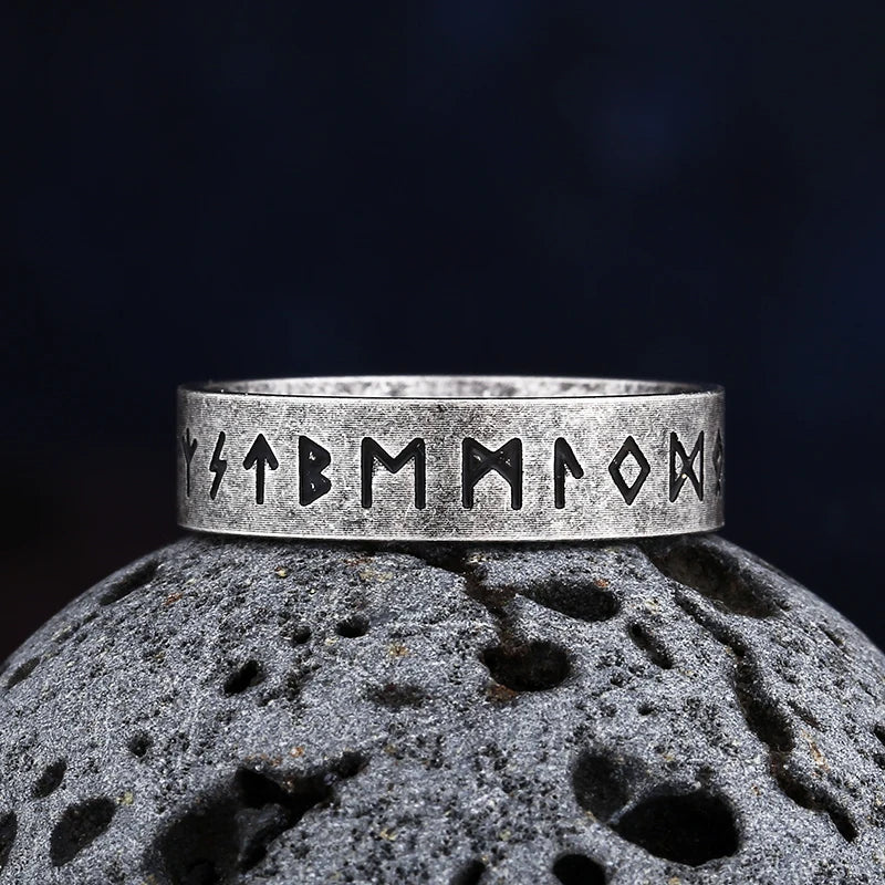 Anillo estilo runas vikingas para hombre
