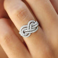 Anillo Símbolo Infinito Entretejido para Mujer con Circonitas
