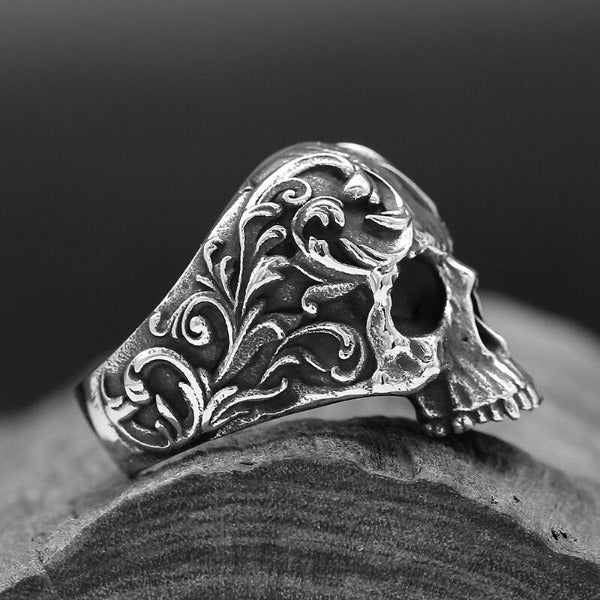 Anillo Cabeza de Calavera Acero sin corona
