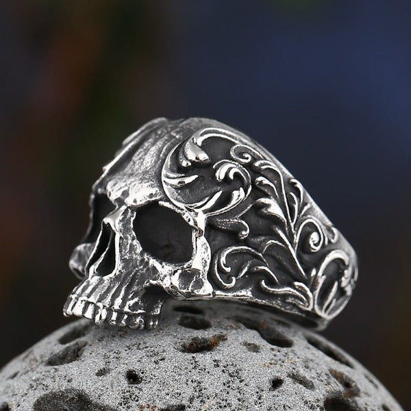 Anillo Cabeza de Calavera Acero sin corona