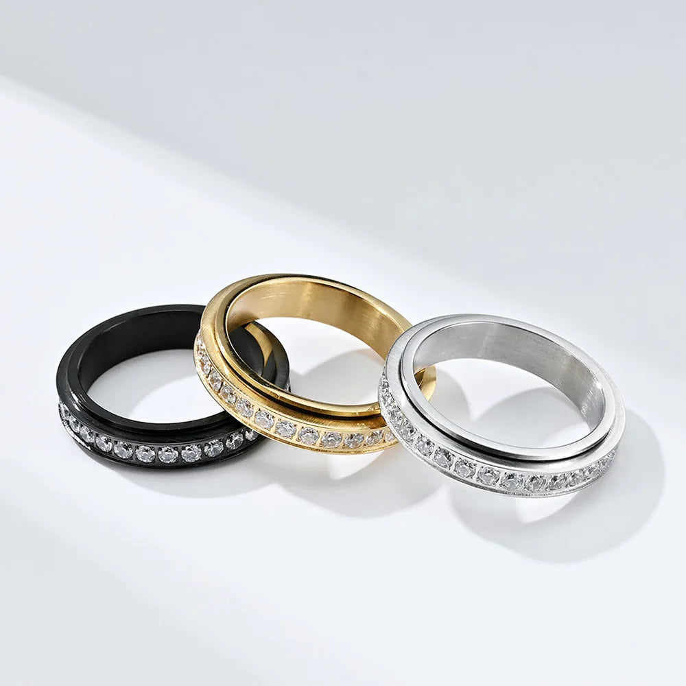 Anillo giratorio antiestrés con circonio