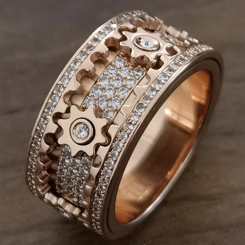 Anillo Giratorio "los Engranajes del Tiempo" Anti-Estrés 