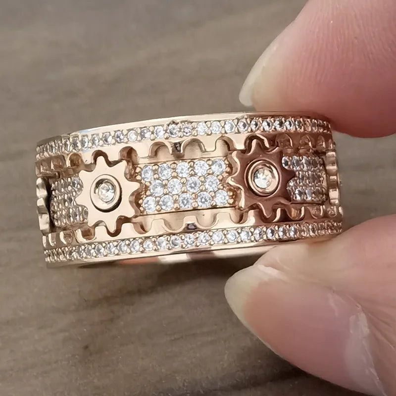 Anillo Giratorio "los Engranajes del Tiempo" Anti-Estrés 