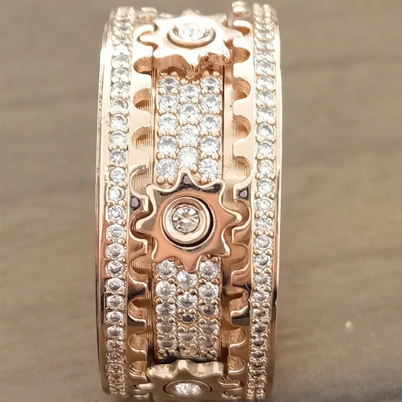 Anillo Giratorio "los Engranajes del Tiempo" Anti-Estrés 