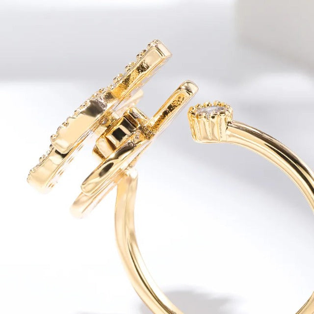 Anillo Girasol Anti Estrés oro