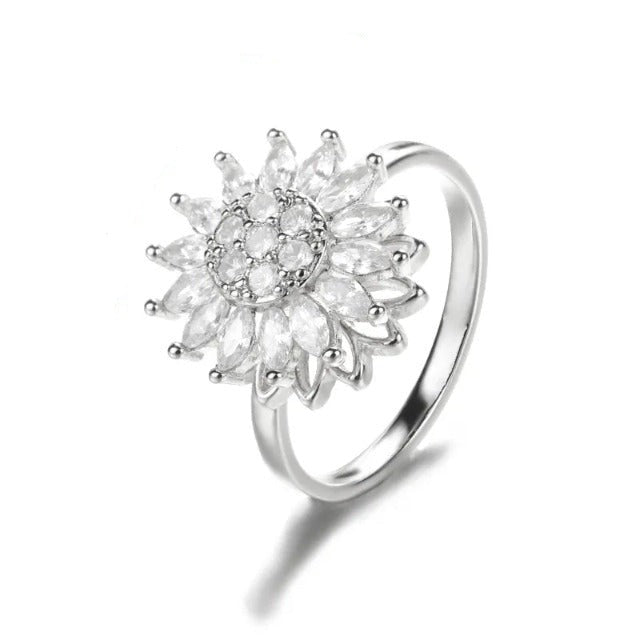 Anillo Girasol Anti Estrés plata