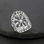 Anillo Vegvisir Brújula Rúnica Vikinga