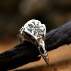 Anillo Vikingo Cráneo Cuervo de Odín