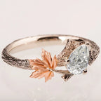 Anillo Vintage con Hoja de Otoño