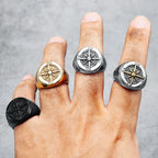 Anillo Vintage Brújula Rosa de los Vientos para Hombre