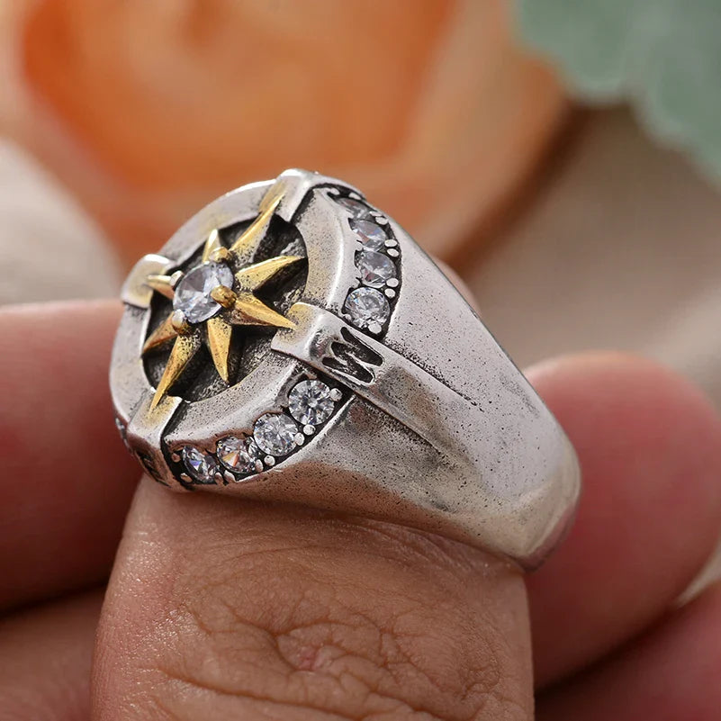 Anillo Vintage Brújula Rosa de los Vientos