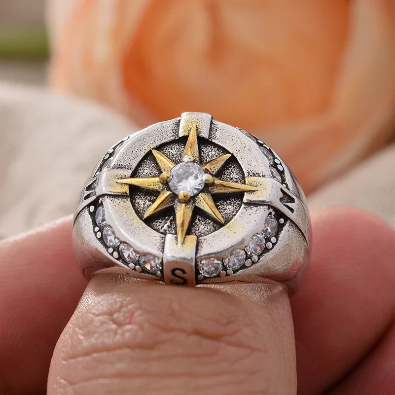 Anillo Vintage Brújula Rosa de los Vientos