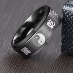 Anillo Yin Yang color Negro