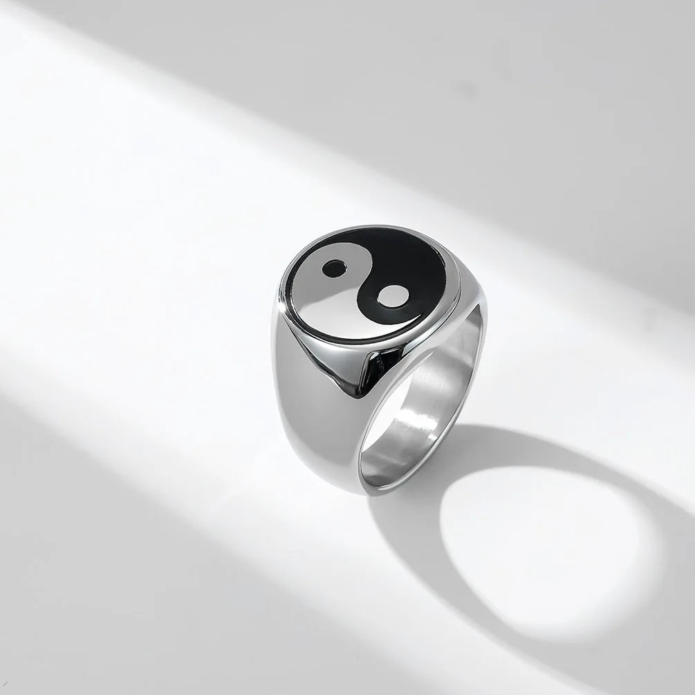 Anillo Yin Yang para Hombre en plata