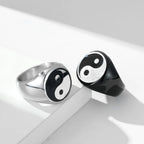 Anillo Yin Yang para Hombre en plata