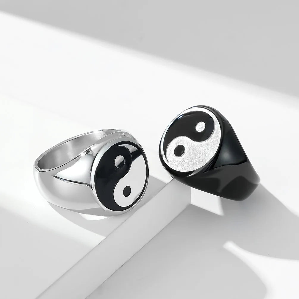 Anillo Yin Yang para Hombre en plata