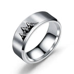 Anillos de colores con montañas plateadas