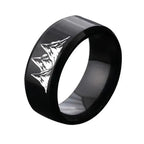 Anillos de colores con montañas negras