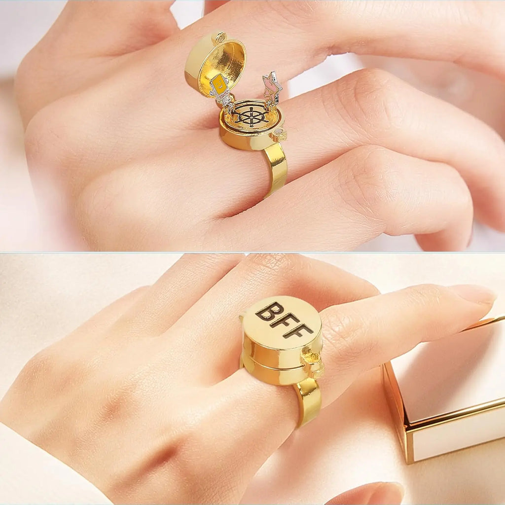 Anillos Magnéticos y Giratorios para Mejores Amigos 2 piezas