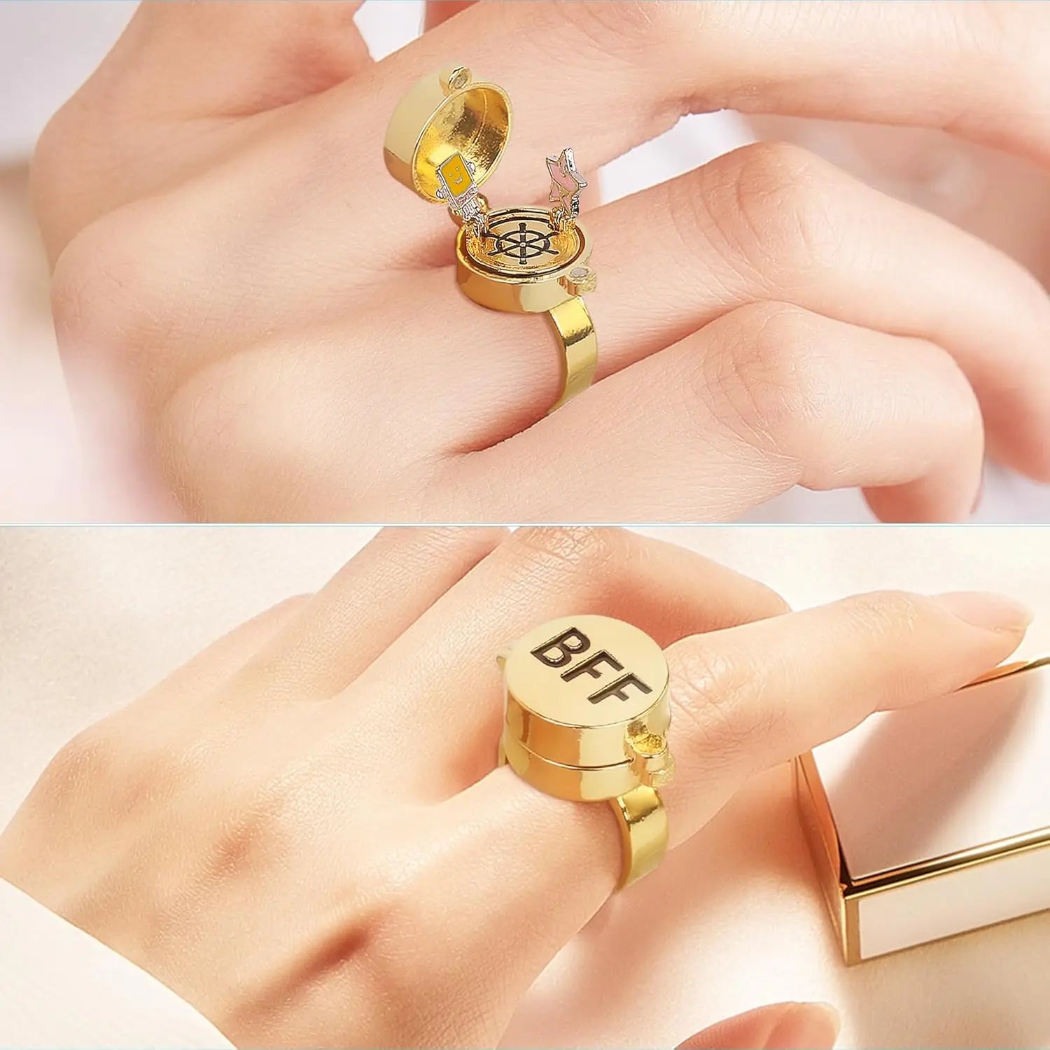 Anillos Magnéticos y Giratorios para Mejores Amigos 2 piezas