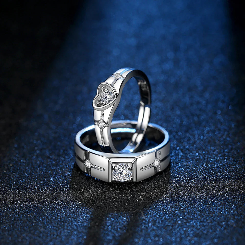 Anillos para Parejas Anillo de Cristal de Circonio