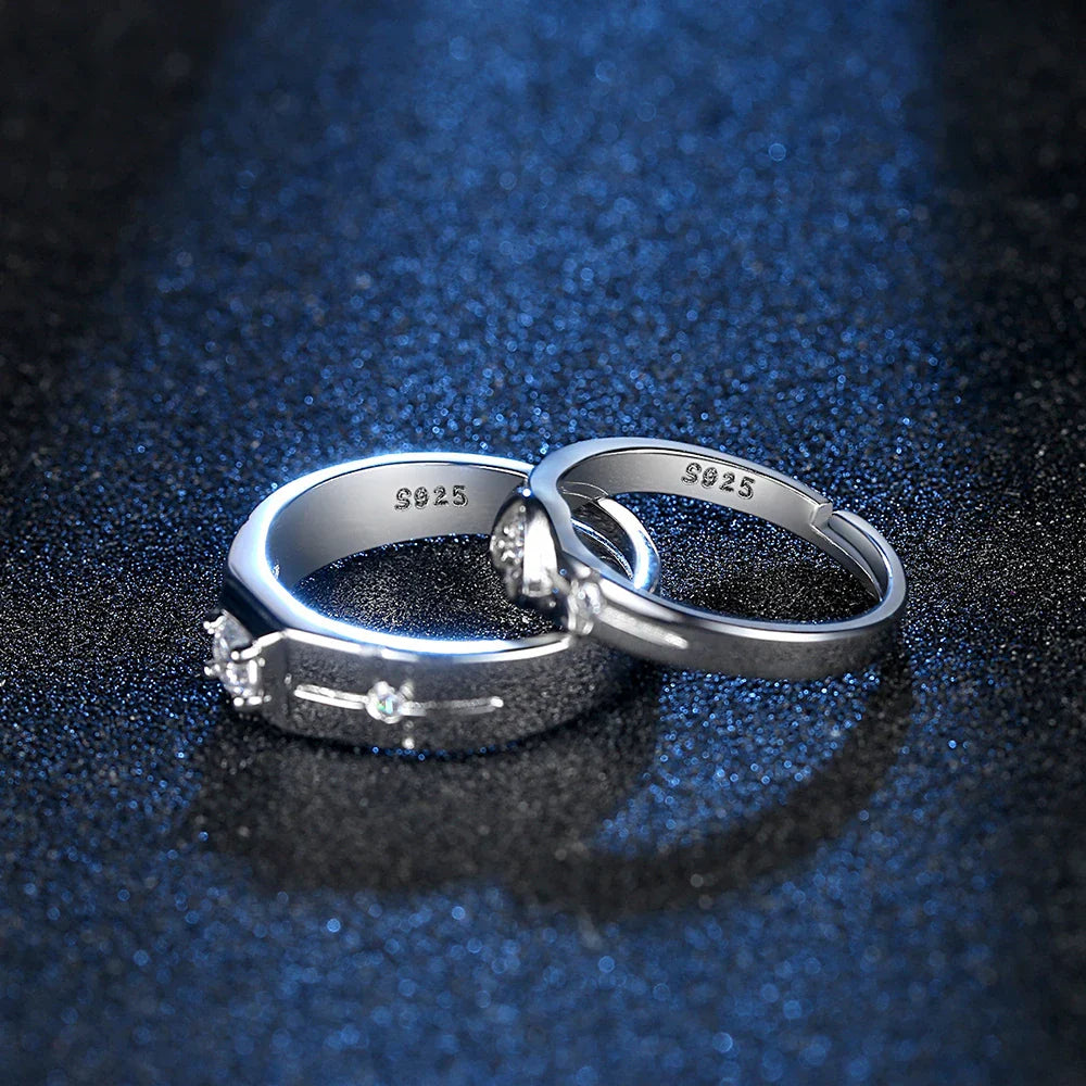 Anillos para Parejas Anillo de Cristal de Circonio