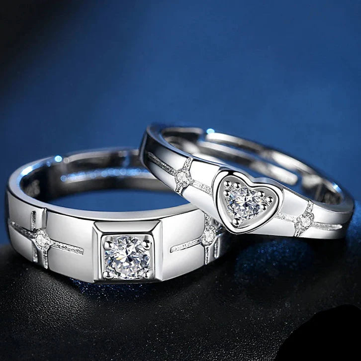 Anillos para Parejas Anillo de Cristal de Circonio hombre