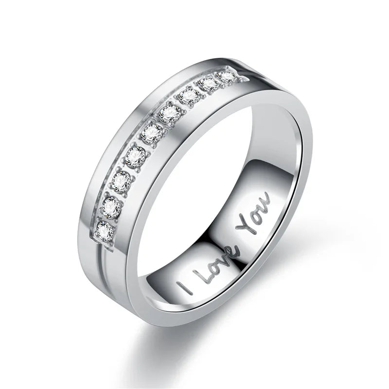 Anillos para Parejas Anillo Love plata con diamantes