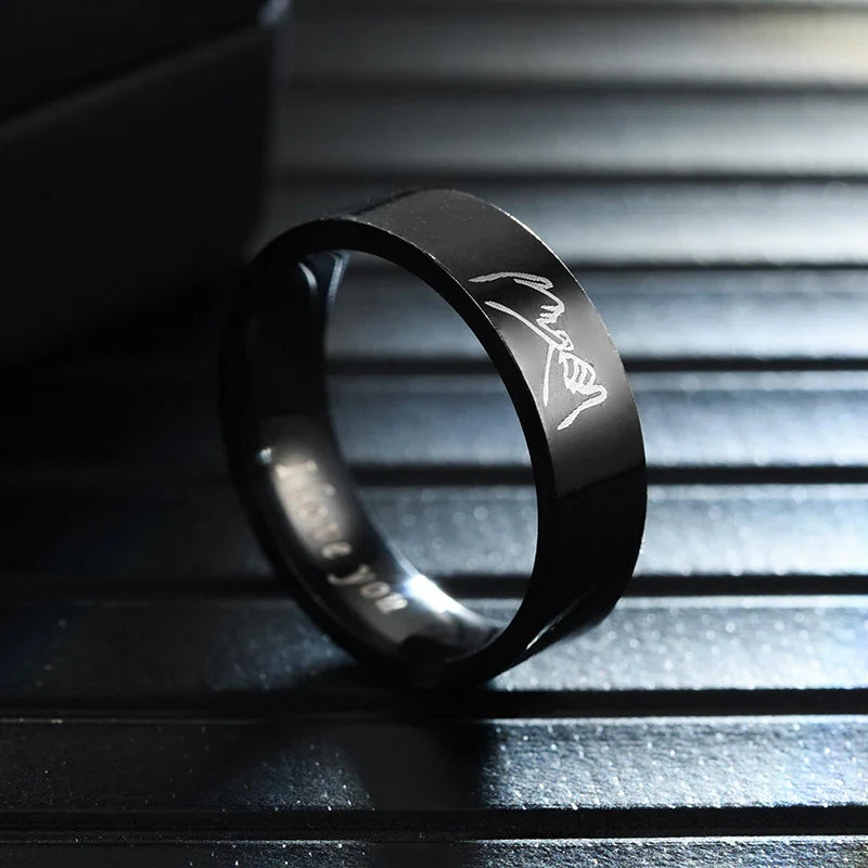 Anillos para Parejas Anillo Love Plata o Negro negro