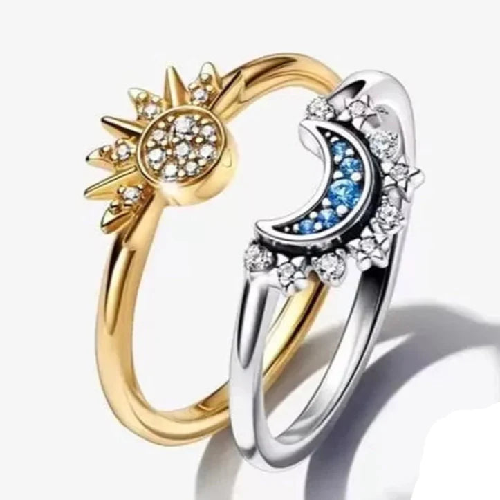 Anillos para Parejas Anillo Sol en Circonita sol y luna