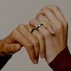 Anillos para Parejas Corazón Anillo Romántico y circón negro