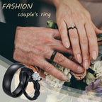 Anillos para Parejas Corazón Anillo Romántico y circón negro