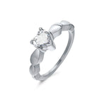 Anillos para Parejas Corazón Anillo Romántico y Circón plata mujer