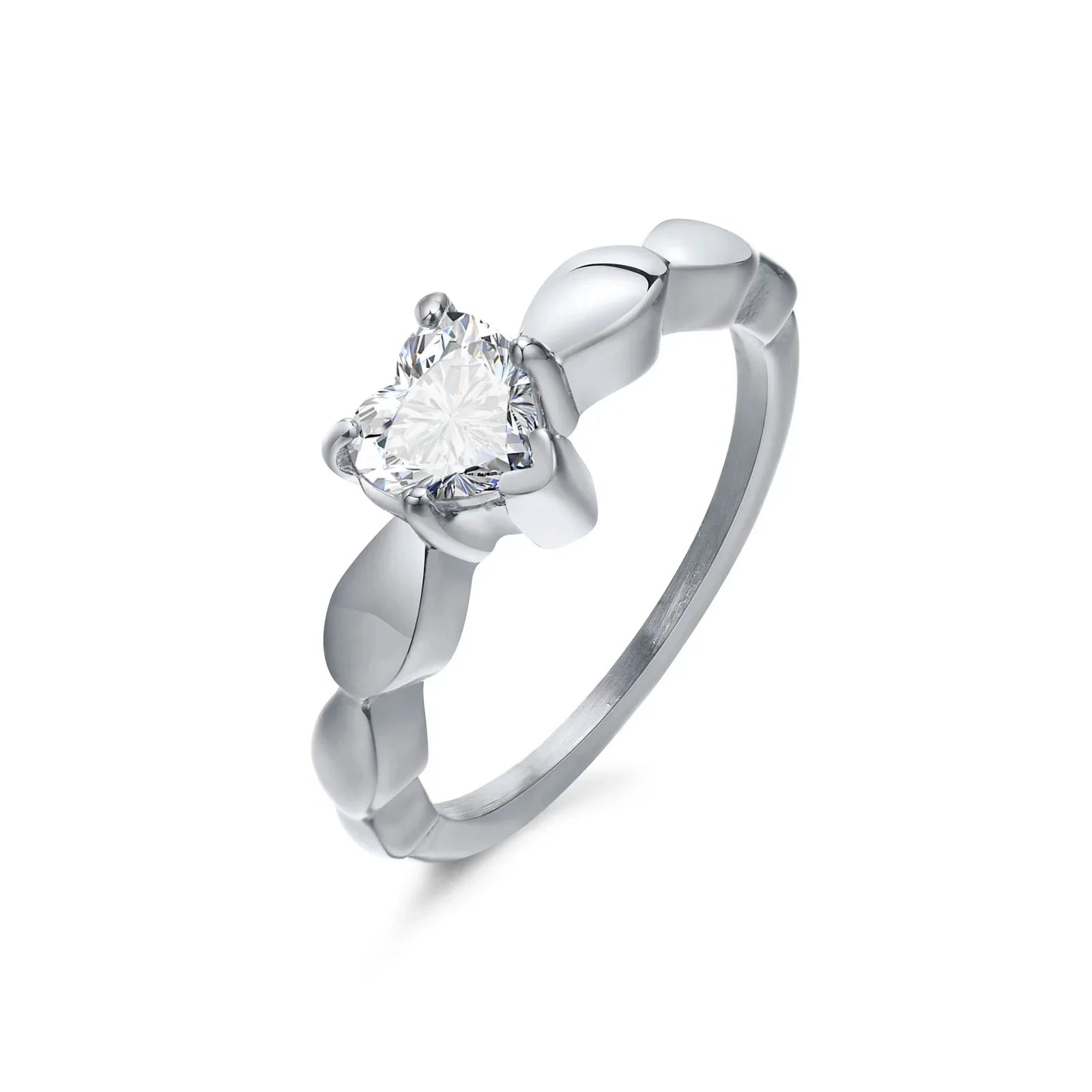 Anillos para Parejas Corazón Anillo Romántico y Circón plata mujer